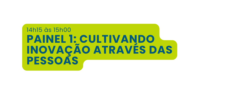 14h15 às 15h00 Painel 1 Cultivando Inovação Através das Pessoas